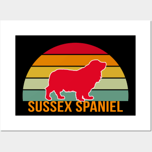 Sussex Spaniel Vintage Silhouette Posters and Art